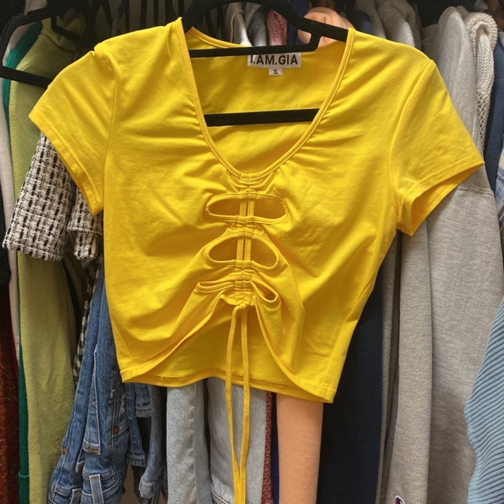 I.AM.GIA Yellow Keyhole Top